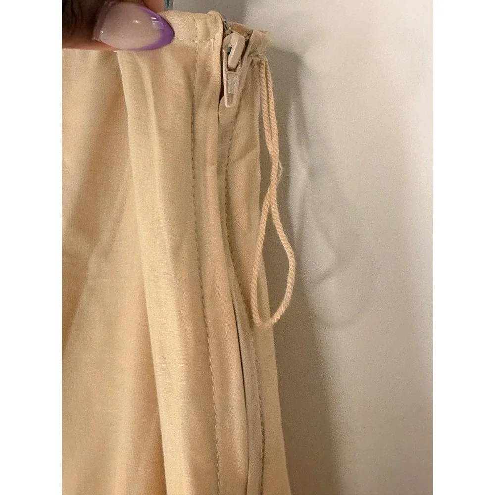 Women's Skirt Khaki‎ Embroidered Cottagecore Western Floral Tiered Broomstick 14